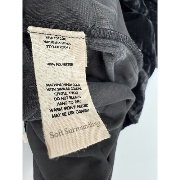 Soft Surroundings Size XSMALL Whitby Velvet Wide Leg Pants Elastic Waist Black - Picture 9 of 10